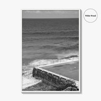 Bondi Beach Black and White Fine Art Photo Print, Icebergs Sydney Australia Poster