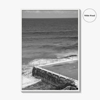 Bondi Beach Black and White Fine Art Photo Print, Icebergs Sydney Australia Poster