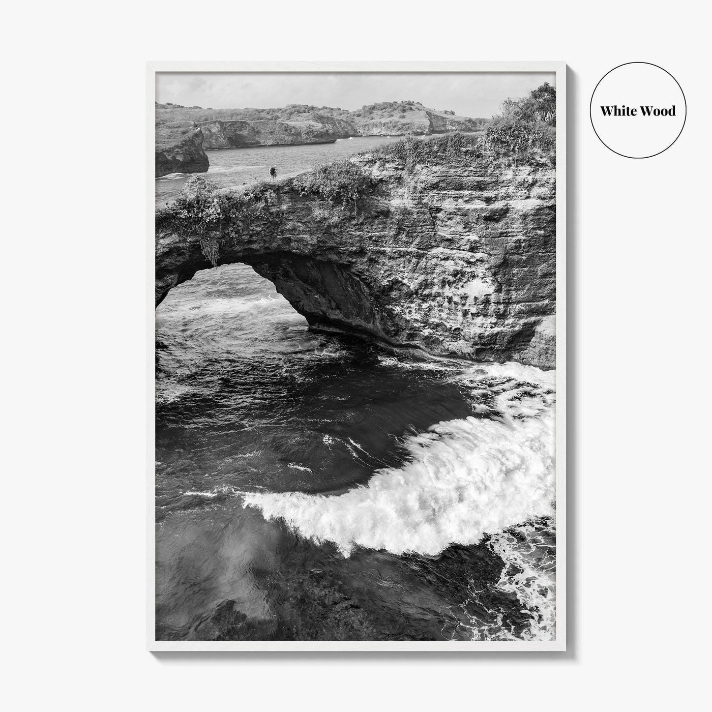 Bali Black and White Fine Art Photo Print, Nusa Penida Broken Bay, Indonesia Poster
