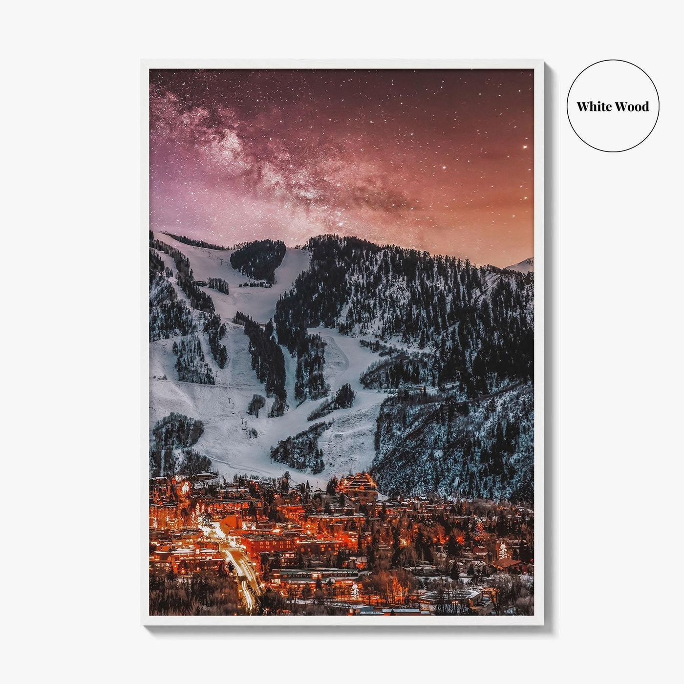 Aspen Skyline Fine Art Photo Print, City, Colorado, USA, Milky Way Wall Decor Poster