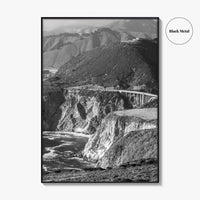 Big Sur Black and White Fine Art Photo Print, Bixby Bridge, Highway 1 Poster