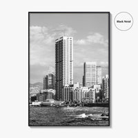 Beirut Black and White Fine Art Photo Print, The Corniche, Lebanon Wall Decor Poster