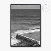 Bondi Beach Black and White Fine Art Photo Print, Icebergs Sydney Australia Poster