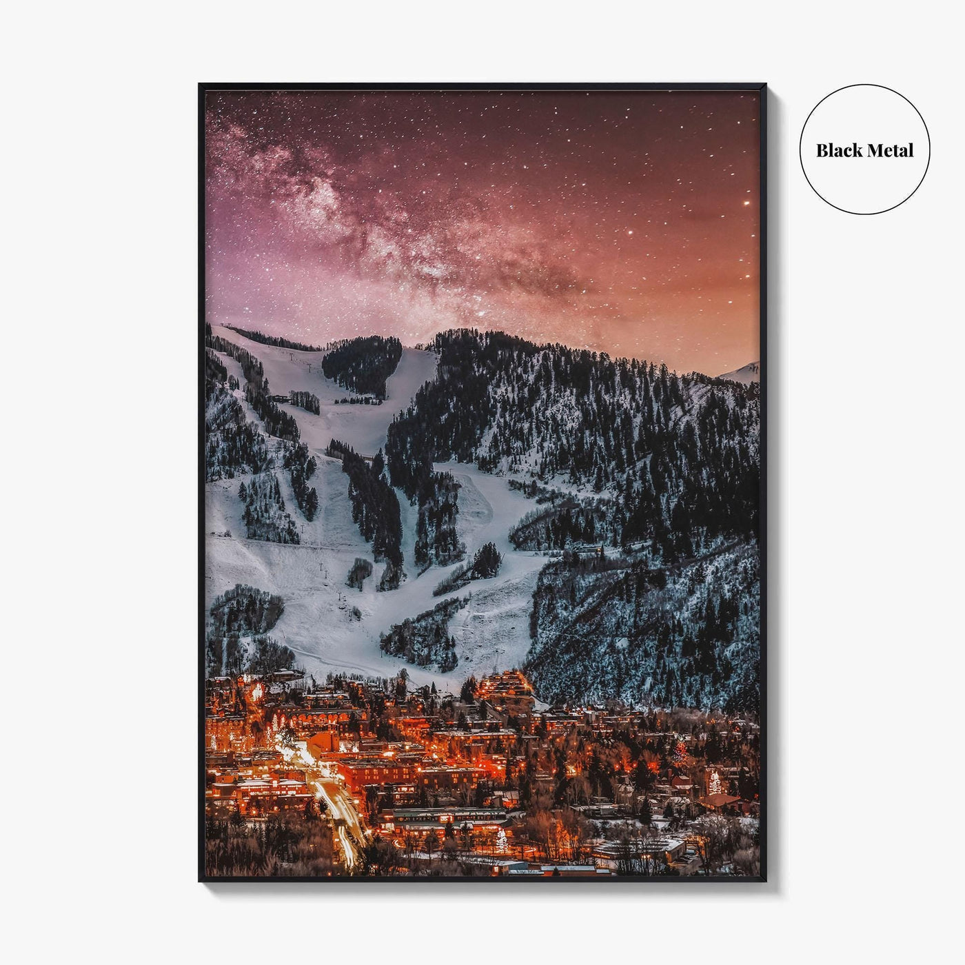 Aspen Skyline Fine Art Photo Print, City, Colorado, USA, Milky Way Wall Decor Poster