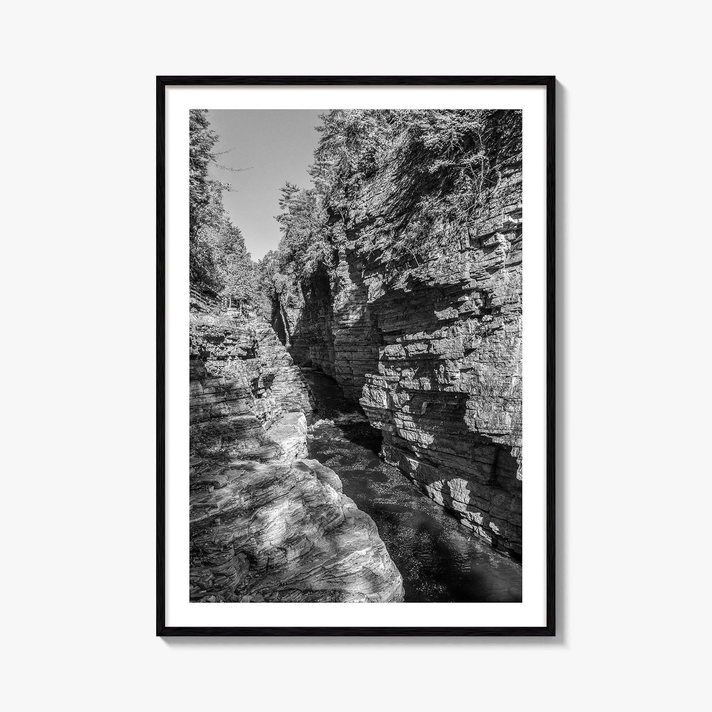 Ausable Chasm Black and White Fine Art Photo Print, Adirondack Mountains New York Poster