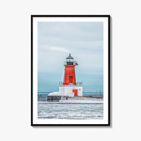 Ann Arbor Fine Art Photo Print, Michigan Lighthouse Wall Decor Poster, USA