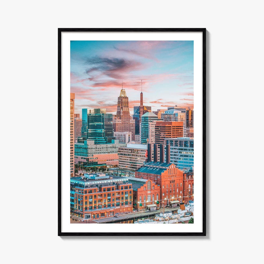 Baltimore Skyline Fine Art Photo Print, Inner Harbor, Maryland Wall Decor Poster, USA