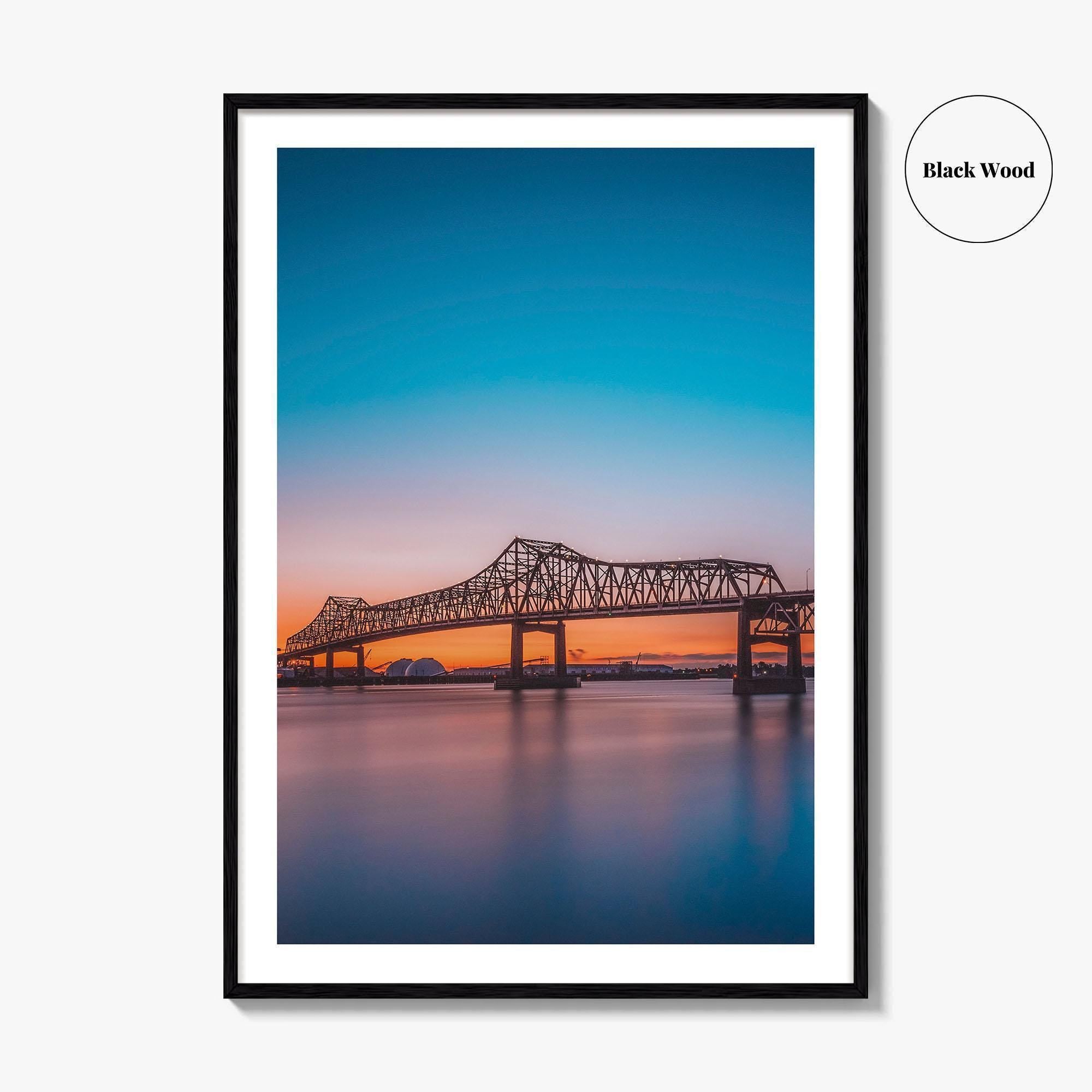 Baton Rouge Fine Art Photo Print, Louisiana, Mississippi River Bridge, USA Wall Decor Poster