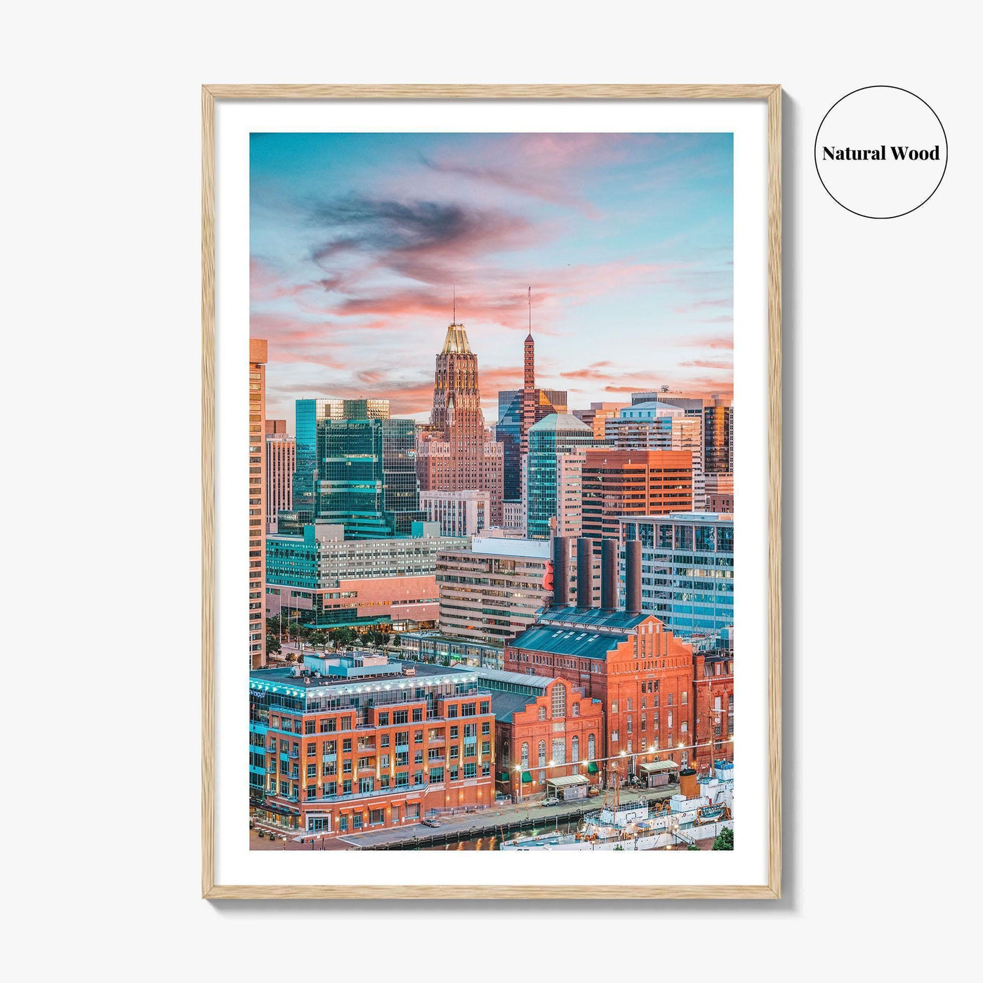 Baltimore Skyline Fine Art Photo Print, Inner Harbor, Maryland Wall Decor Poster, USA