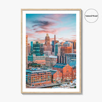 Baltimore Skyline Fine Art Photo Print, Inner Harbor, Maryland Wall Decor Poster, USA