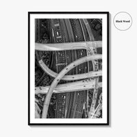 Atlanta Black and White Fine Art Photo Print, Georgia USA Poster, ATL Highway Interchange