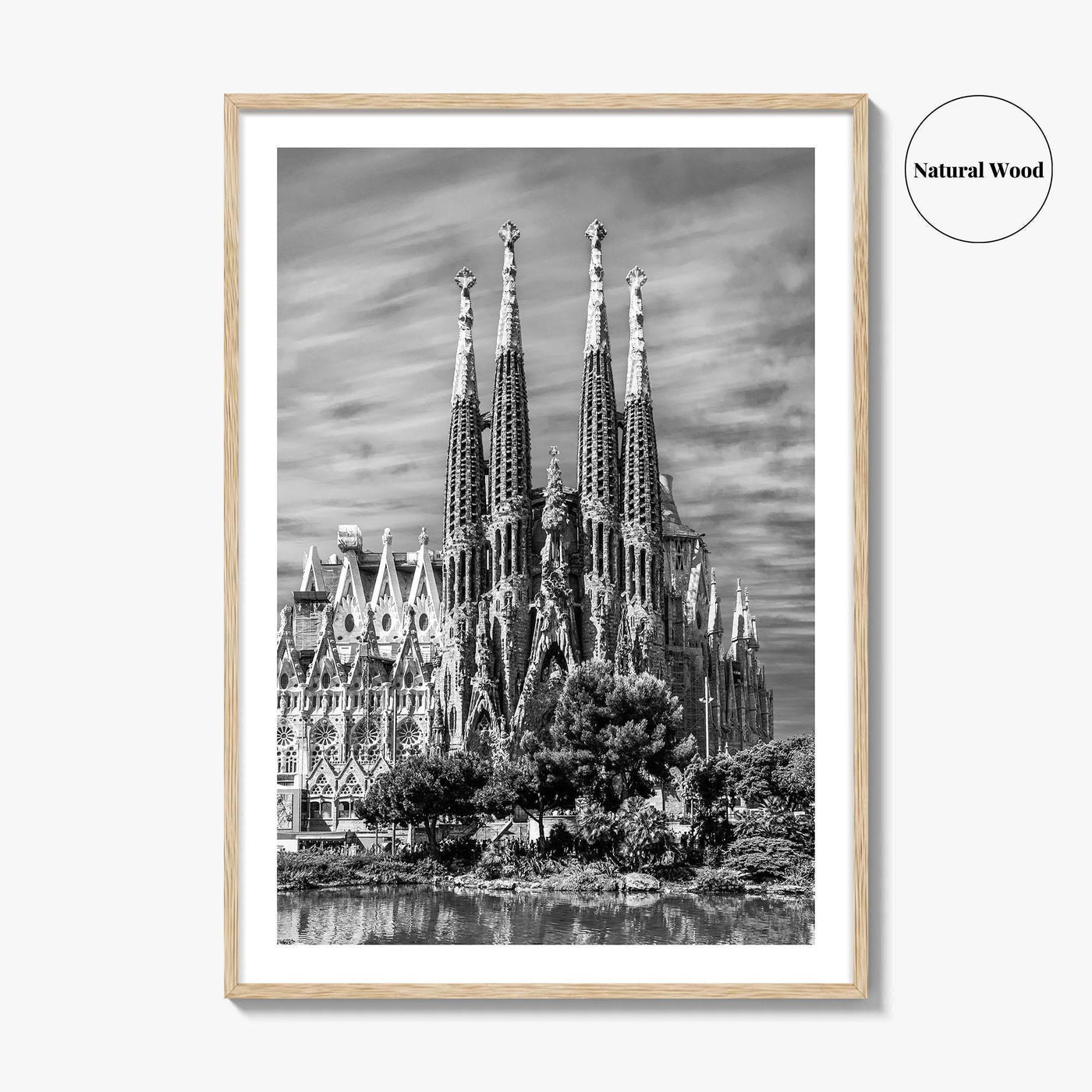 Barcelona Black and White Fine Art Photo Print, Sagrada Familia Gaudi Spain Poster