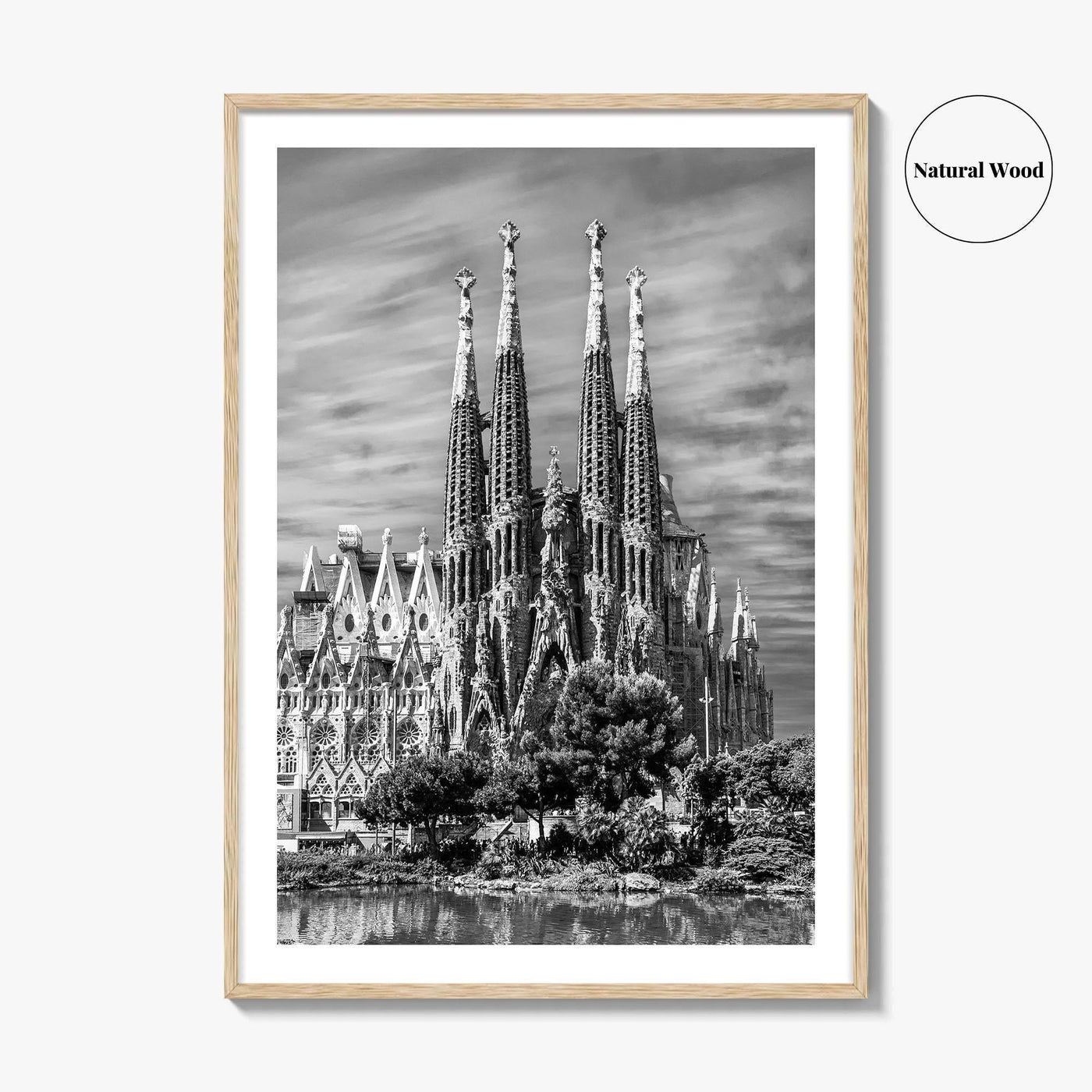 Barcelona Black and White Fine Art Photo Print, Sagrada Familia Gaudi Spain Poster