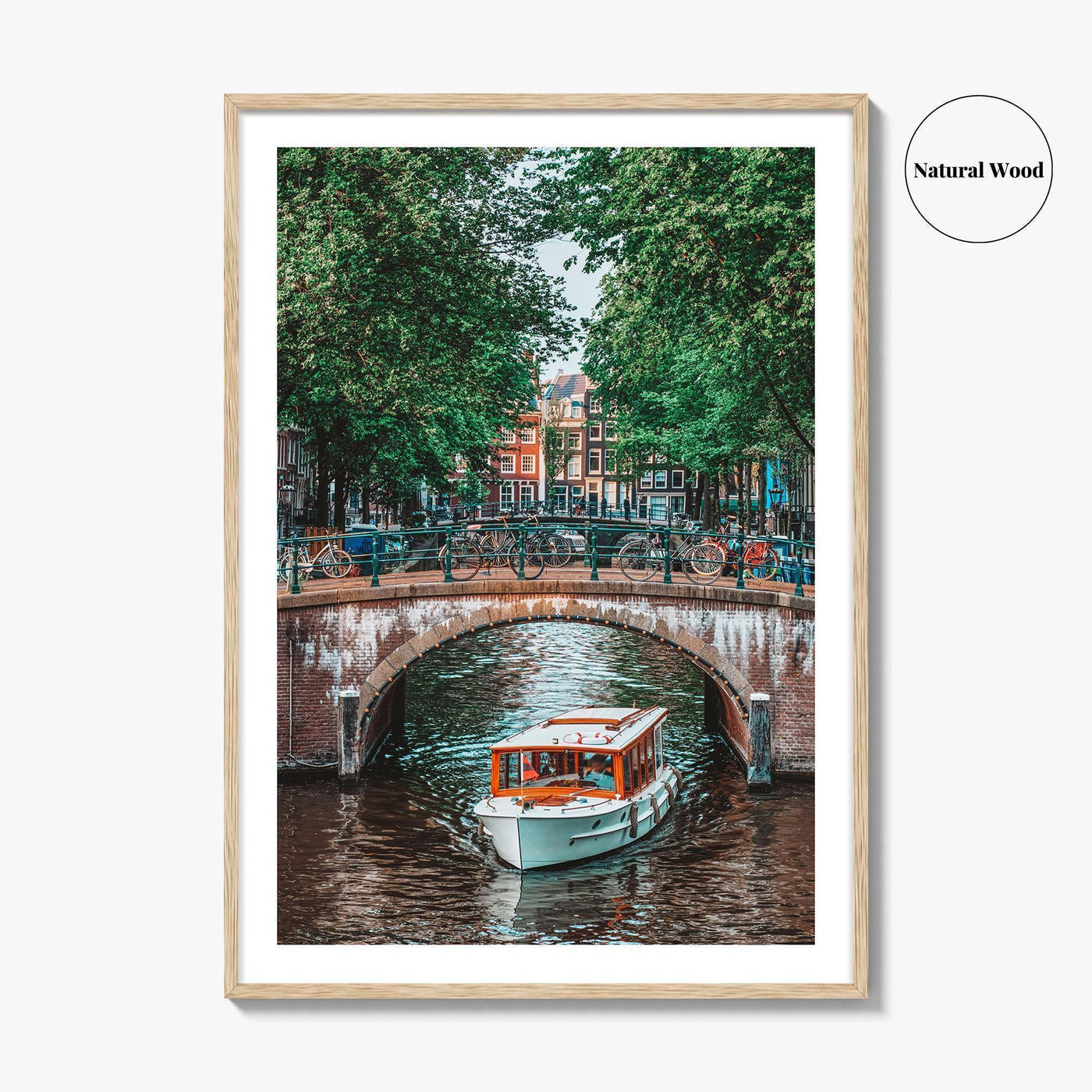 Amsterdam Fine Art Photo Print, Canal Bridge Boat, Netherlands Wall Poster