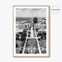 Baton Rouge Skyline Black and White Fine Art Photo Print, Aerial, Louisiana Poster, USA