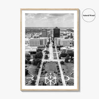 Baton Rouge Skyline Black and White Fine Art Photo Print, Aerial, Louisiana Poster, USA