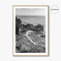 Big Sur Black and White Fine Art Photo Print, McWay Falls California Poster