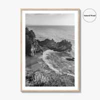 Big Sur Black and White Fine Art Photo Print, McWay Falls California Poster
