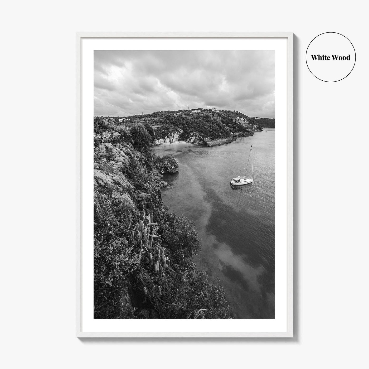 Anguilla Black and White Fine Art Photo Print, Caribbean Island Cliffs, Caribbean Poster