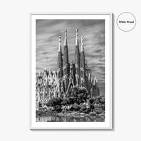 Barcelona Black and White Fine Art Photo Print, Sagrada Familia Gaudi Spain Poster