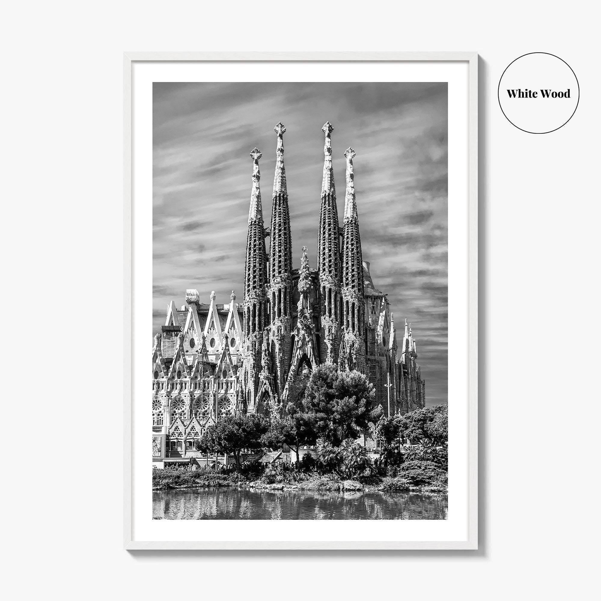 Barcelona Black and White Fine Art Photo Print, Sagrada Familia Gaudi Spain Poster