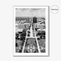 Baton Rouge Skyline Black and White Fine Art Photo Print, Aerial, Louisiana Poster, USA