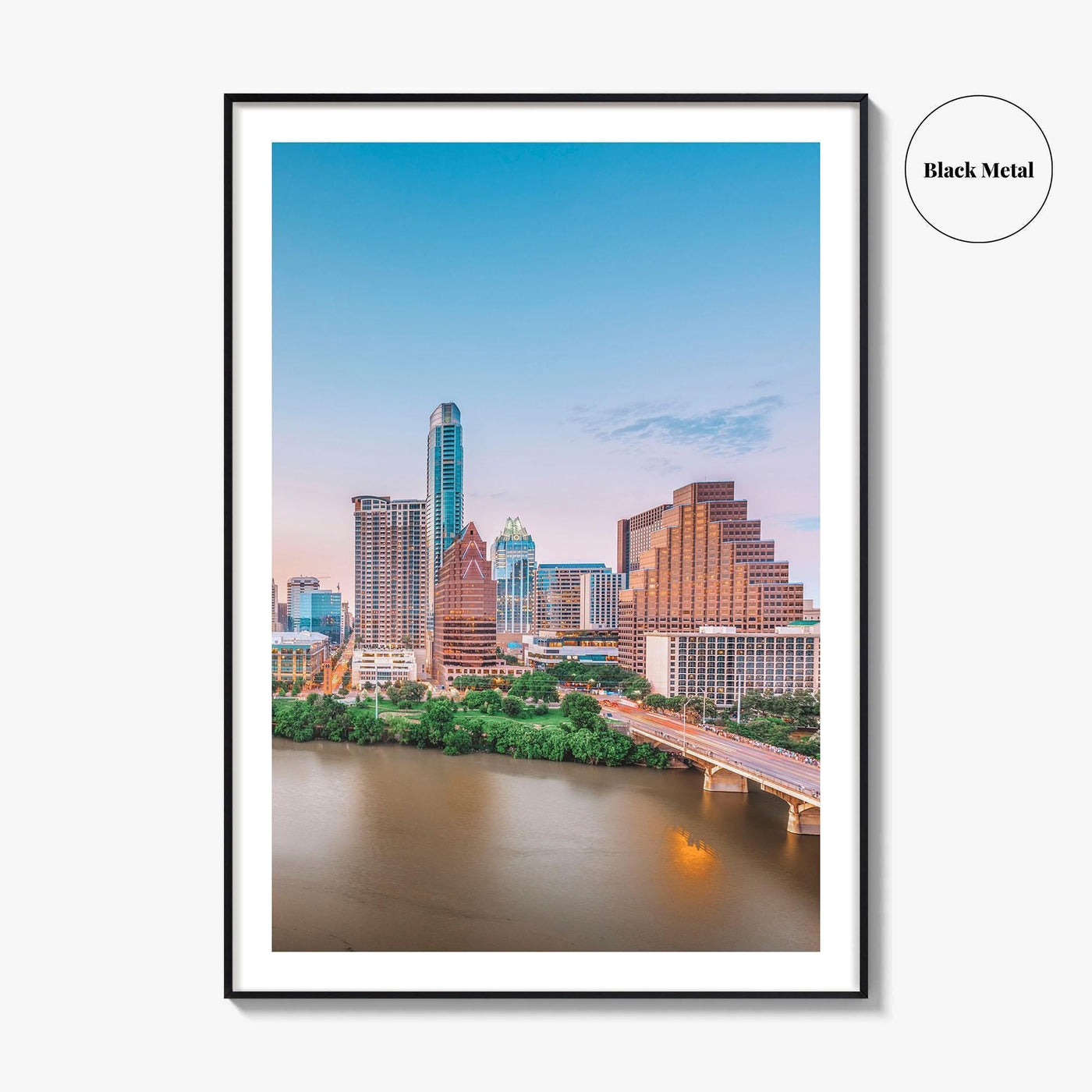 Austin Skyline Fine Art Photo Print, Texas Poster, Colorado River, ATX