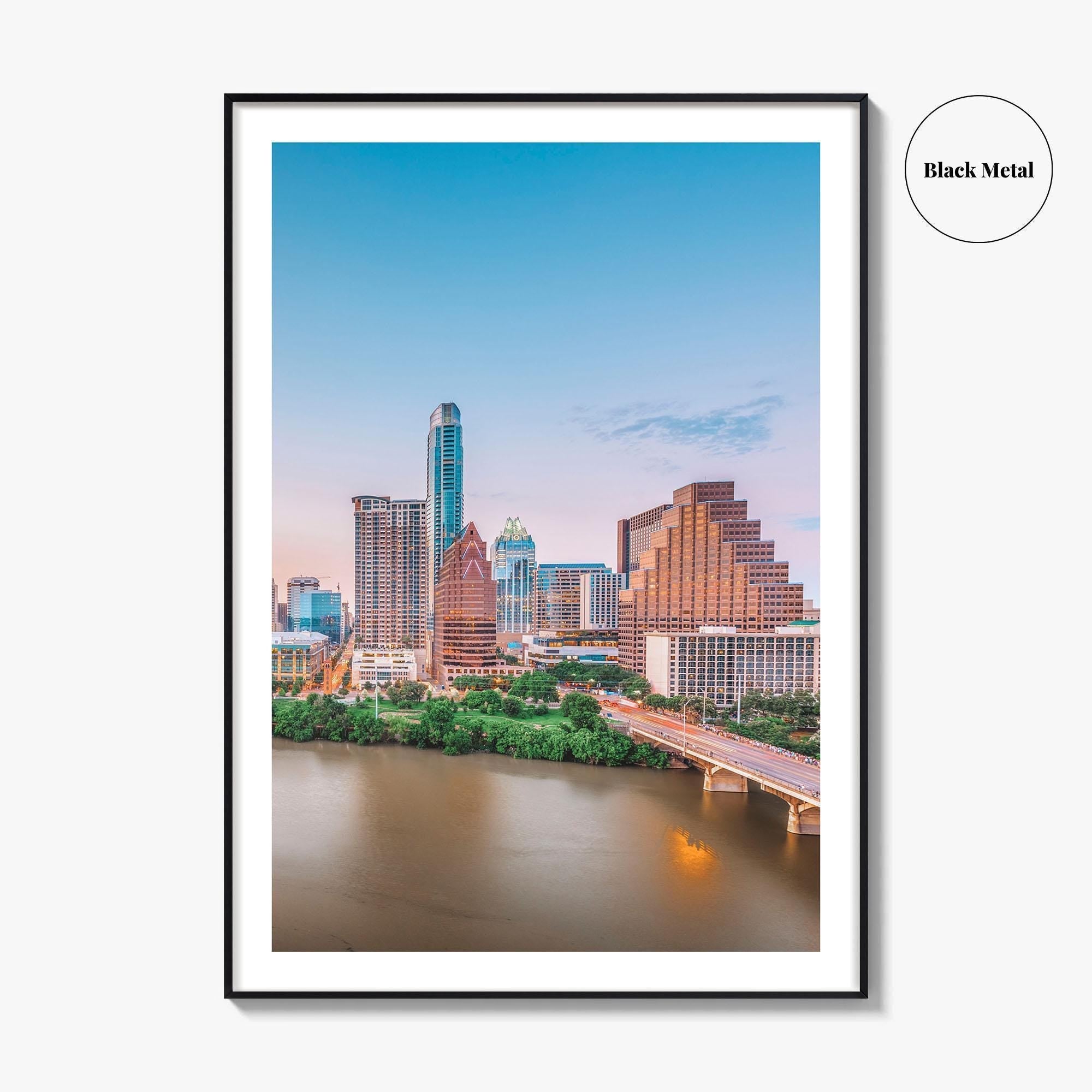 Austin Skyline Fine Art Photo Print, Texas Poster, Colorado River, ATX