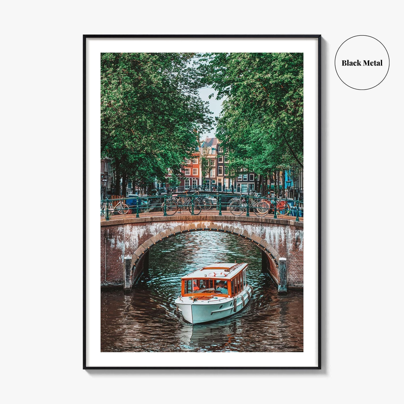 Amsterdam Fine Art Photo Print, Canal Bridge Boat, Netherlands Wall Poster
