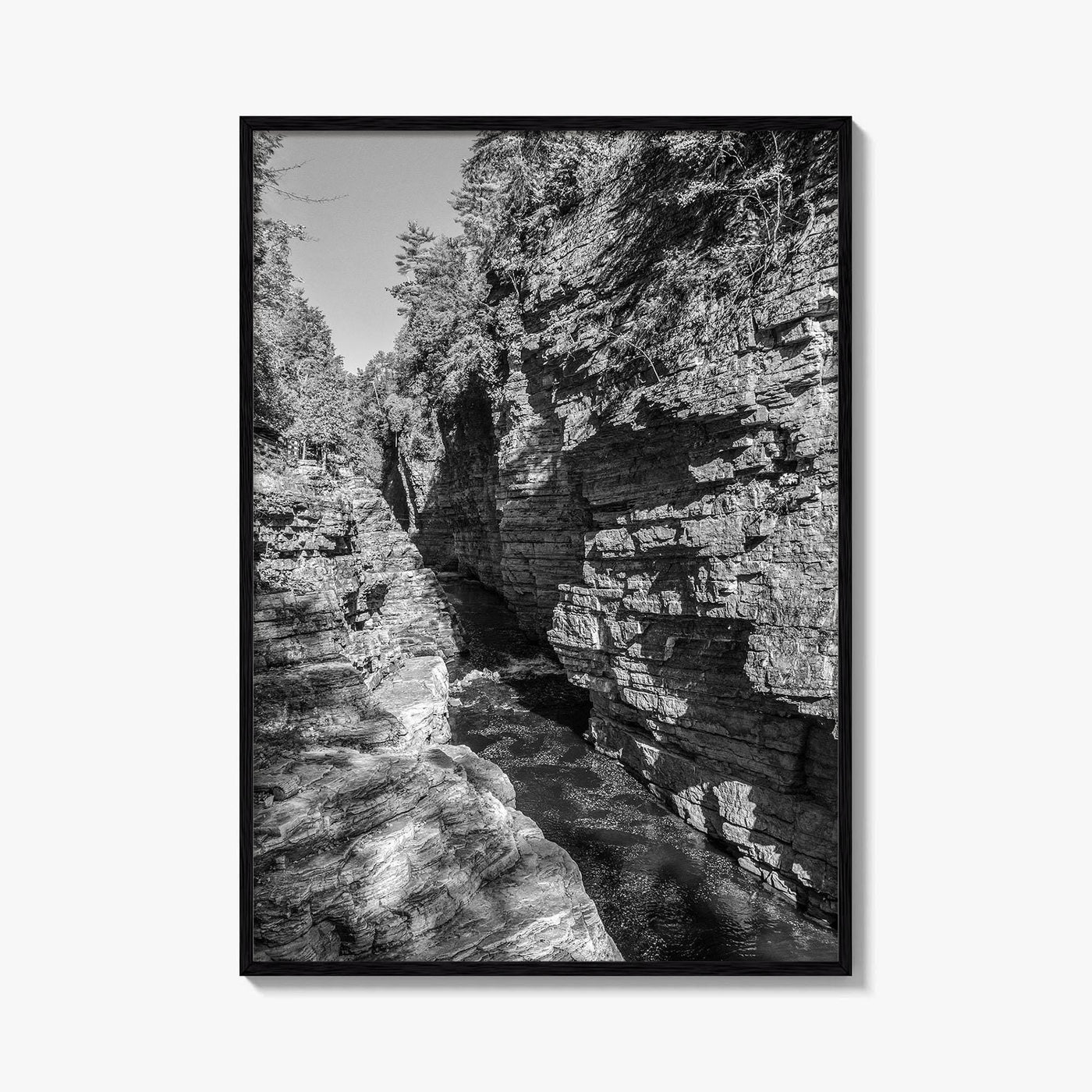 Ausable Chasm Black and White Fine Art Photo Print, Adirondack Mountains New York Poster