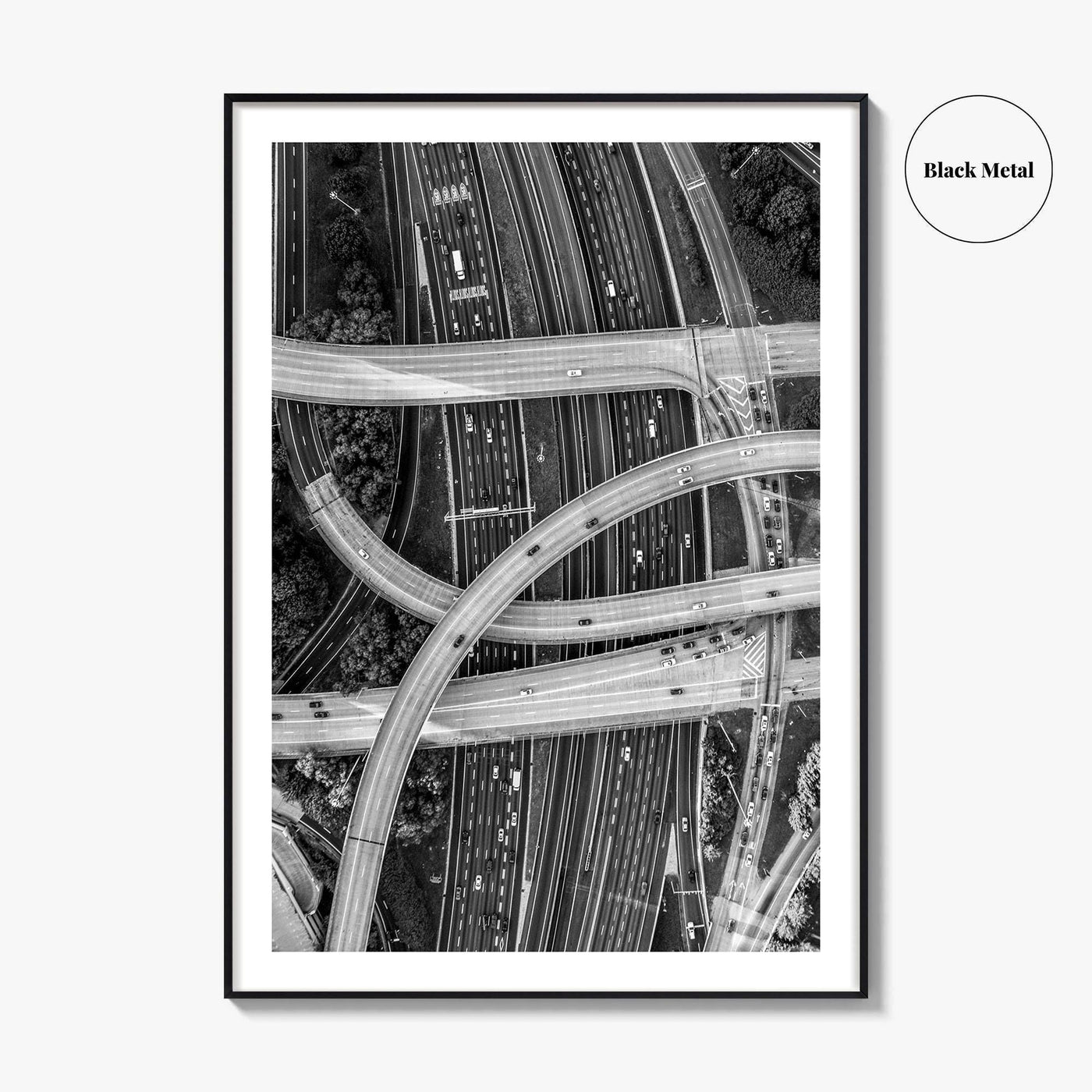 Atlanta Black and White Fine Art Photo Print, Georgia USA Poster, ATL Highway Interchange