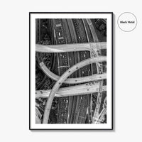 Atlanta Black and White Fine Art Photo Print, Georgia USA Poster, ATL Highway Interchange