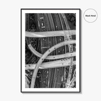 Atlanta Black and White Fine Art Photo Print, Georgia USA Poster, ATL Highway Interchange