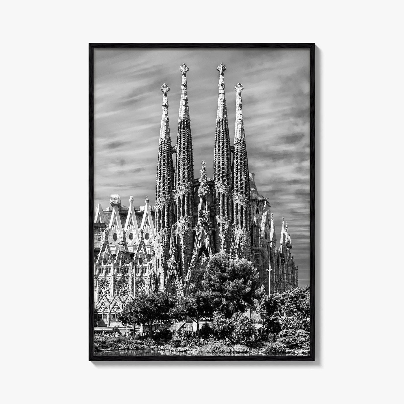 Barcelona Black and White Fine Art Photo Print, Sagrada Familia Gaudi Spain Poster