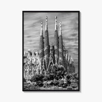 Barcelona Black and White Fine Art Photo Print, Sagrada Familia Gaudi Spain Poster