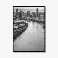 Austin Skyline Black and White Fine Art Photo Print, Texas, USA Poster, Wall Decor