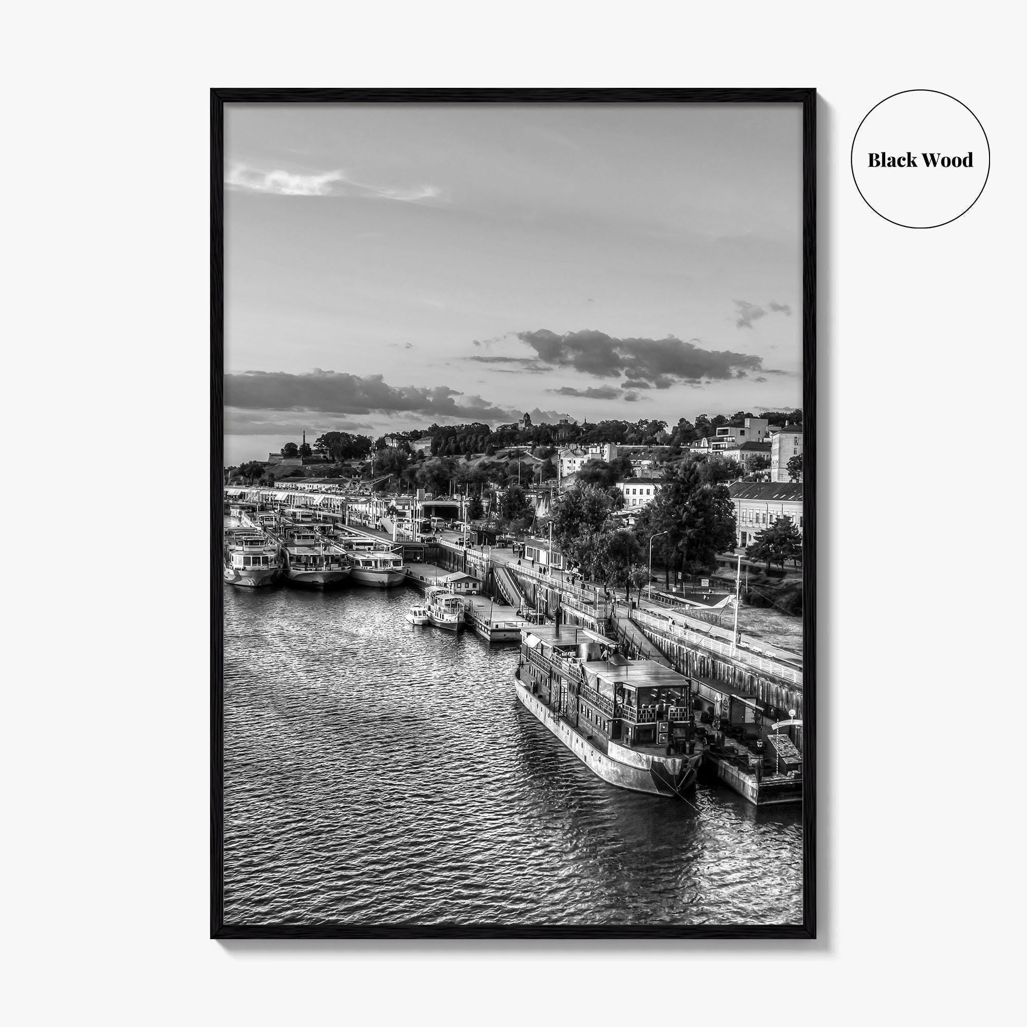 Belgrade Black and White Fine Art Photo Print, Serbia Photo Poster, Beograd Ship