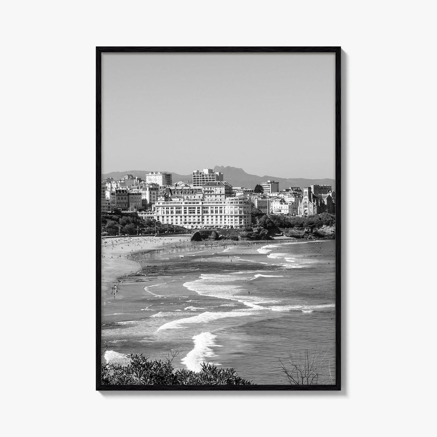 Biarritz Black and White Fine Art Photo Print, Basque France, Grande Plage Poster