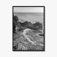 Big Sur Black and White Fine Art Photo Print, McWay Falls California Poster