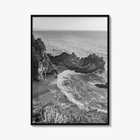 Big Sur Black and White Fine Art Photo Print, McWay Falls California Poster