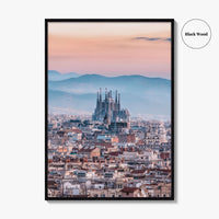 Barcelona Skyline Fine Art Photo Print, Sagrada Familia, Catalonia Spain Wall Decor Poster
