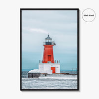 Ann Arbor Fine Art Photo Print, Michigan Lighthouse Wall Decor Poster, USA
