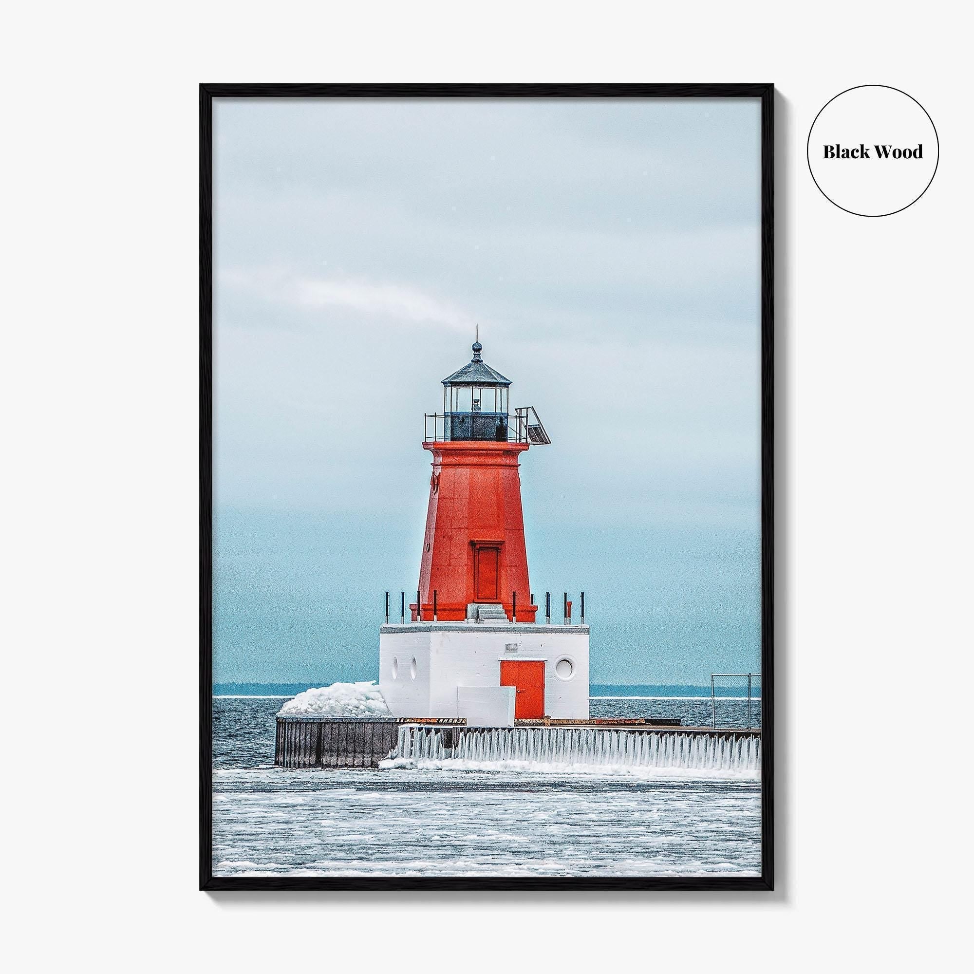Ann Arbor Fine Art Photo Print, Michigan Lighthouse Wall Decor Poster, USA