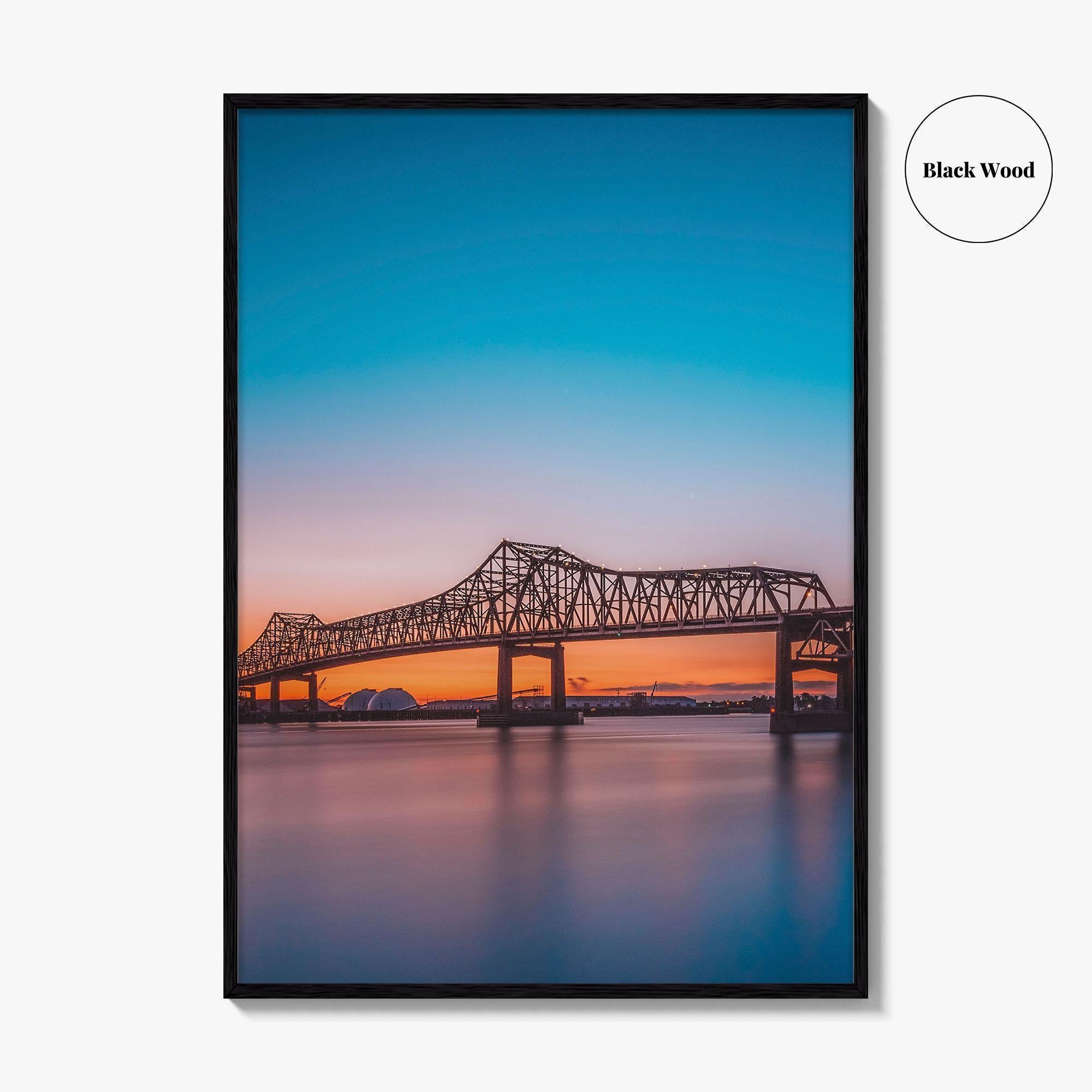 Baton Rouge Fine Art Photo Print, Louisiana, Mississippi River Bridge, USA Wall Decor Poster
