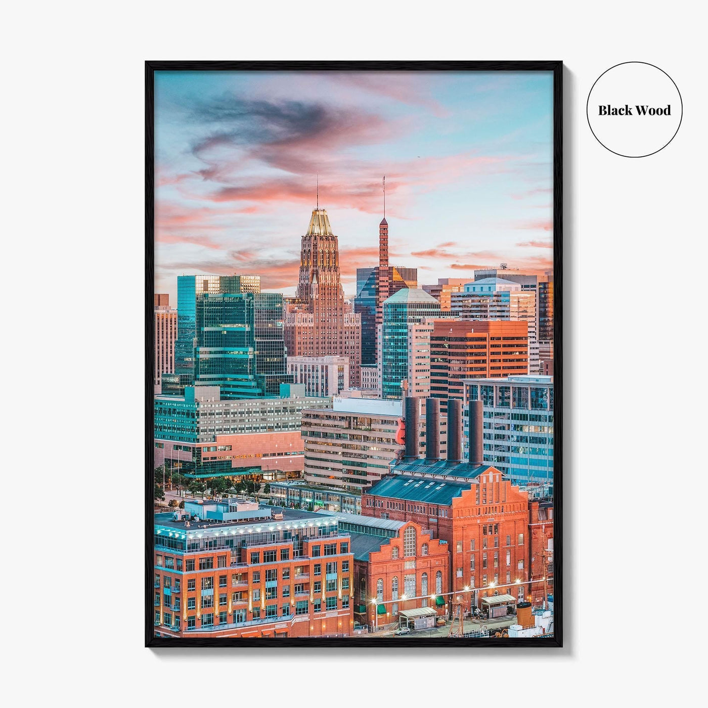 Baltimore Skyline Fine Art Photo Print, Inner Harbor, Maryland Wall Decor Poster, USA