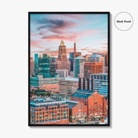 Baltimore Skyline Fine Art Photo Print, Inner Harbor, Maryland Wall Decor Poster, USA