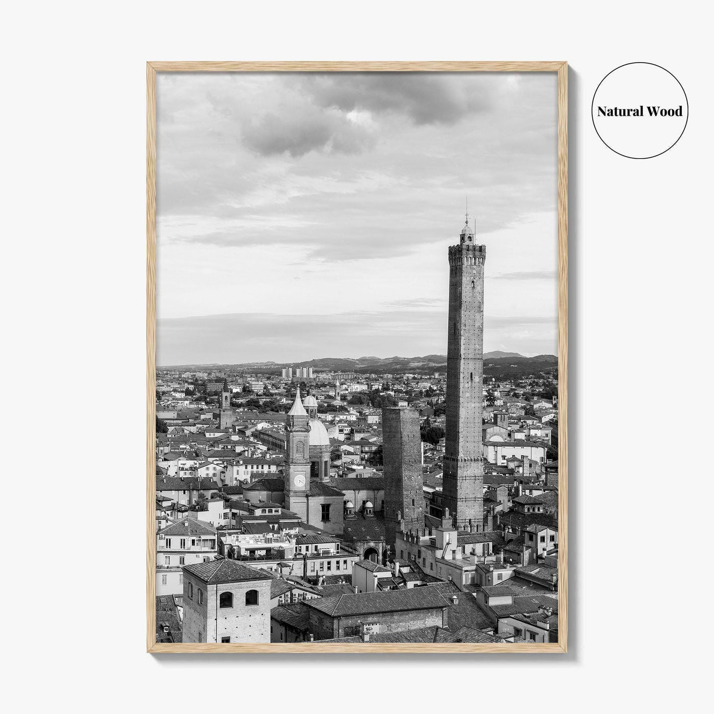 Bologna Black and White Fine Art Photo Print, Asinelli Garisenda Towers, Emilia-Romagna Italy
