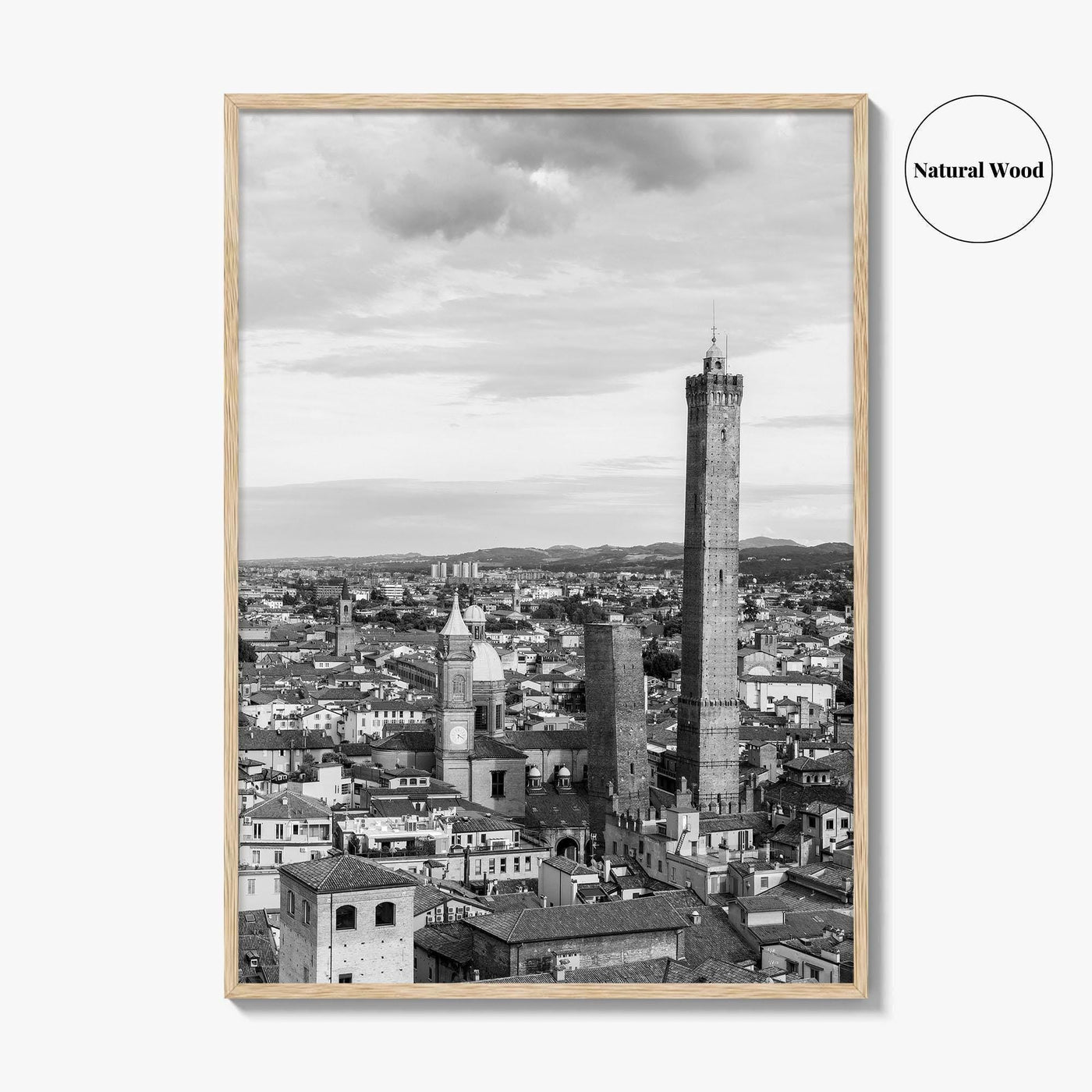 Bologna Black and White Fine Art Photo Print, Asinelli Garisenda Towers, Emilia-Romagna Italy