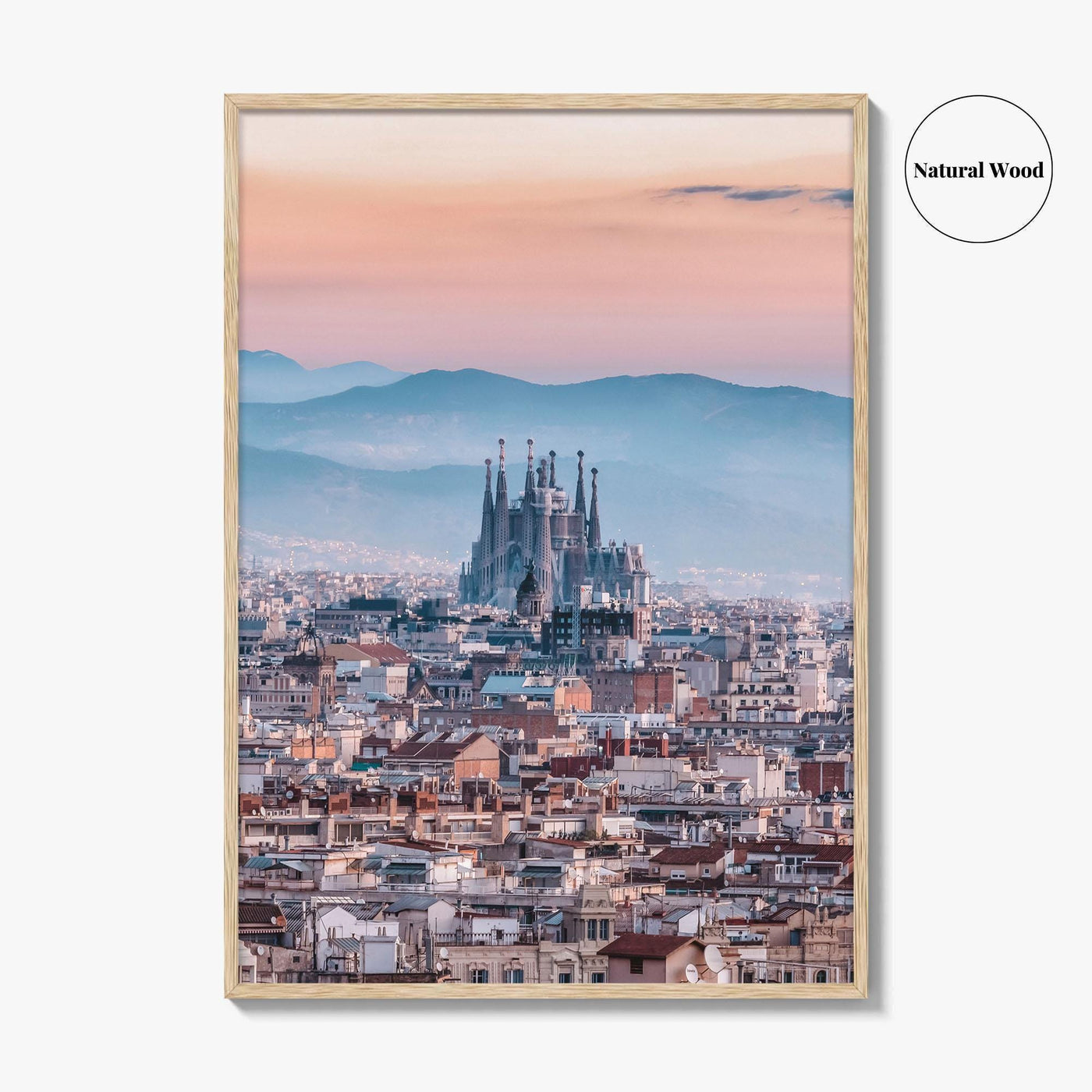 Barcelona Skyline Fine Art Photo Print, Sagrada Familia, Catalonia Spain Wall Decor Poster