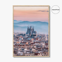 Barcelona Skyline Fine Art Photo Print, Sagrada Familia, Catalonia Spain Wall Decor Poster